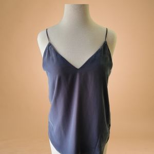 EXPRESS Women's Top Blue Velvet Cami V Neck Size Small
